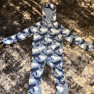Coolibar Navy Whale Pattern Kids Footie